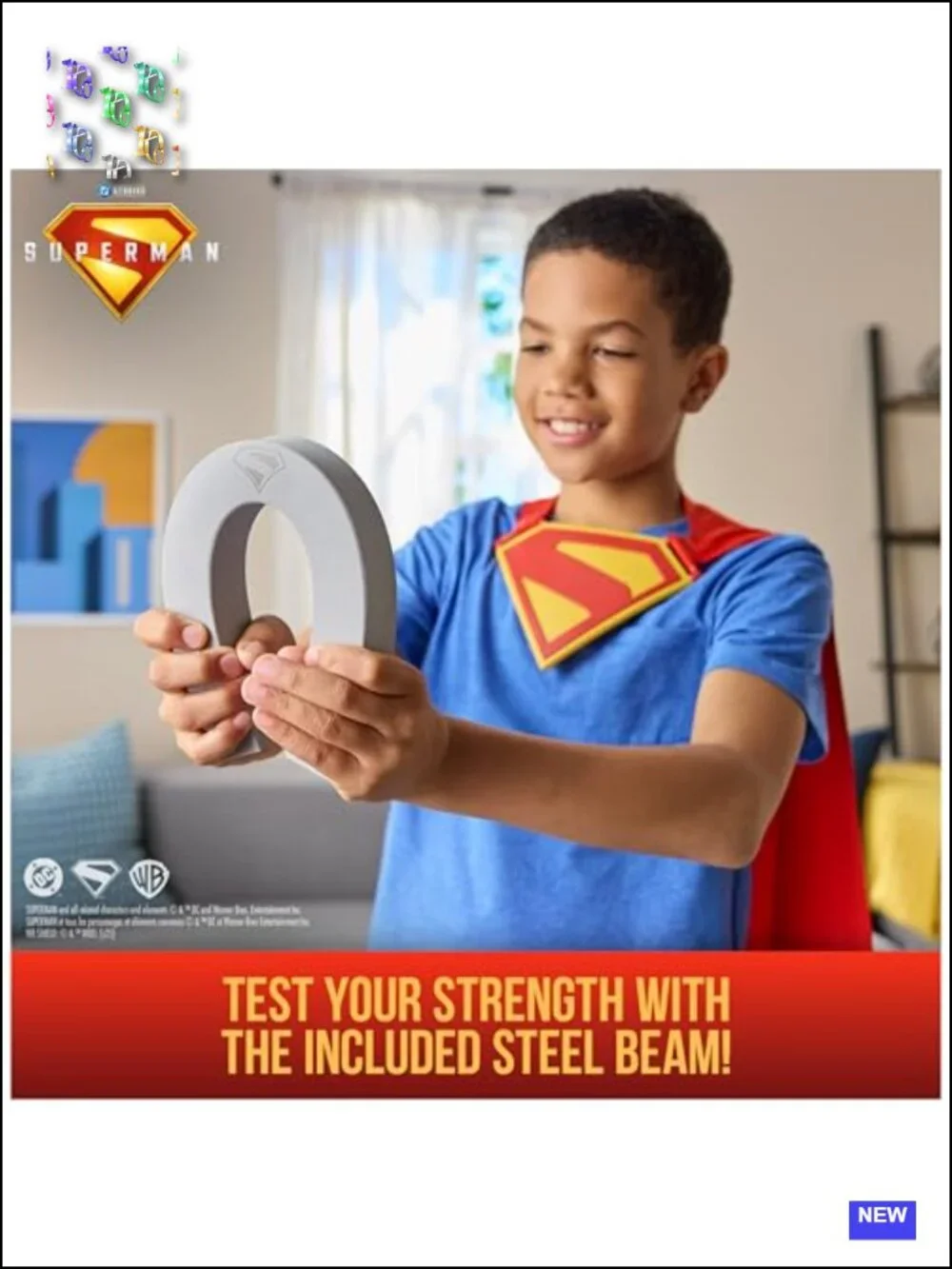 Superman Power Cape Set for Kids Halloween Costume with Chest Plate and